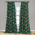 thumbnail image 4 of Ambesonne Tropical Curtains, Floral Abstract Leaves Art, Pair of 28"x95", Burnt Sienna Fern Green, 4 of 4
