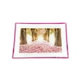 thumbnail image 2 of GAC Unique Landscape Design Rectangular Tempered Glass Serving Tray on Glass Ball Legs – 10x14 Inch – Break and Chip Resistant – Attractive Pink Colored Serving Platter, 2 of 4