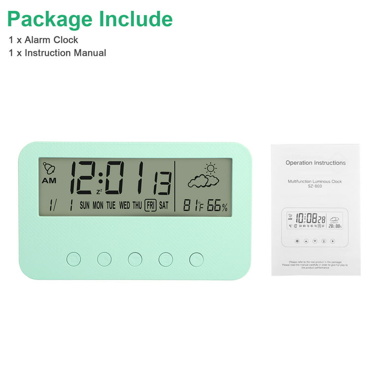 Multifunctional Travel Thermometer Backlight Clock Digital Alarm Flashlight  Snooze Display Time Electronic Home Outdoors Timing - AliExpress