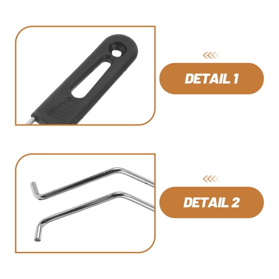 Baluue Universal Black Replacement Fryer Handle for Kitchen Deep Fryer Basket Accessories and Easy to Install