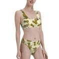 thumbnail image 2 of Daiia Monkeys and Pinealpples printed 2 piece Swimsuit Bikinis for Women High Waisted Racerback Bathing Suits Summer Tummy Control Scoop Neck Swimwear-X-Large, 2 of 8