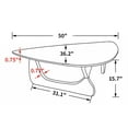 thumbnail image 6 of Triangle 0.75" Thickened Tempered Glass Coffee Table, Modern Noguchi Coffee Table, Vintage Glass and Wood End Table, Accent Coffee Table with Solid Wood Base, for Living Room, Patio, Dark, 6 of 6