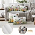 thumbnail image 6 of Spring Floral Outdoor Waterproof Pillow Covers, Pink Summer Botanical Butterfly Pastoral Decorative Square Throw Pillowcase Sofa Cushion Sham for Patio/Couch/Chair, 26"x26" 2 Pack, 6 of 8