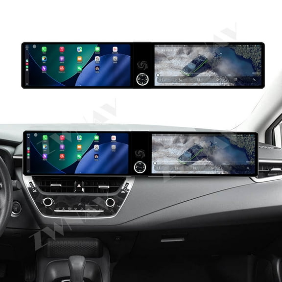 ZWNAV Dual 12.3 inch touch screen Android 13.0 car radio for Toyota Corolla Cross 2017-2024 car Multimedia GPS Navigation head unit