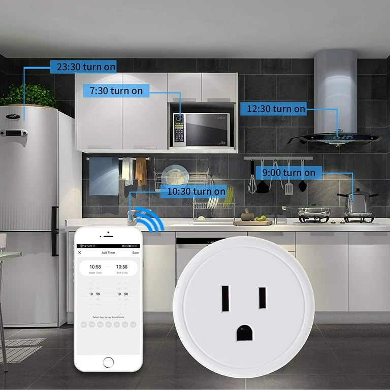 Smart Plug WiFi Smart Outlet with Remote Control, Etl & FCC Certified, 16A  Max Load, No Hub Required, WiFi Smart Plugs with Voice Control, Schedule 