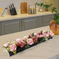 thumbnail image 3 of Rectangular Floral Centerpiece Flower Vase for Floral Table Centerpiece Arrangement Beginners Decorations Dining Table 24 Inches Long Black, 3 of 8