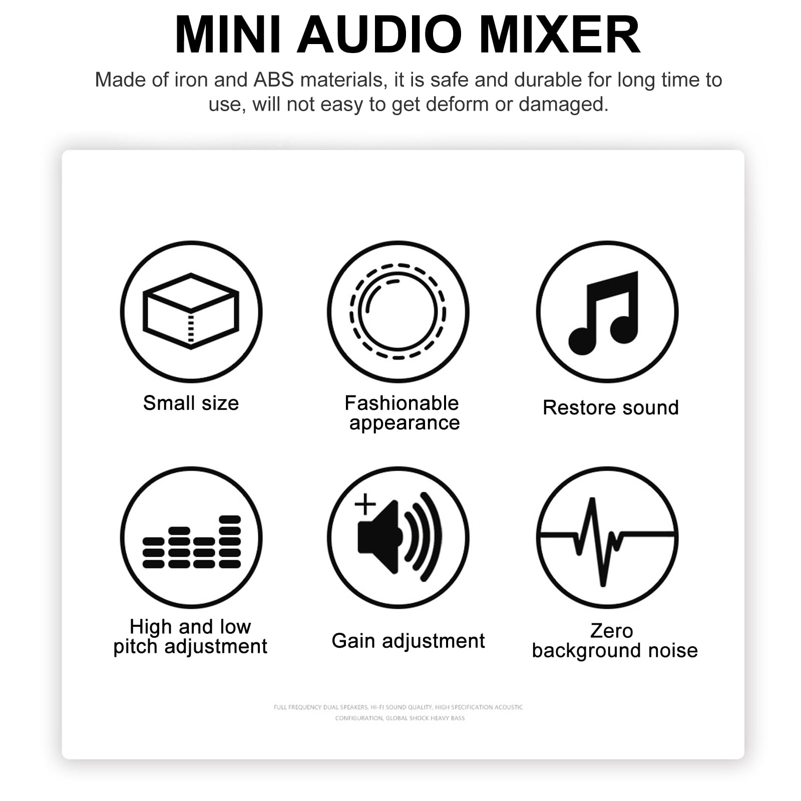 PENIKOKO 4-Channel Audio Mixer Black Studio Mixer for Recording and Audio Engineering Use