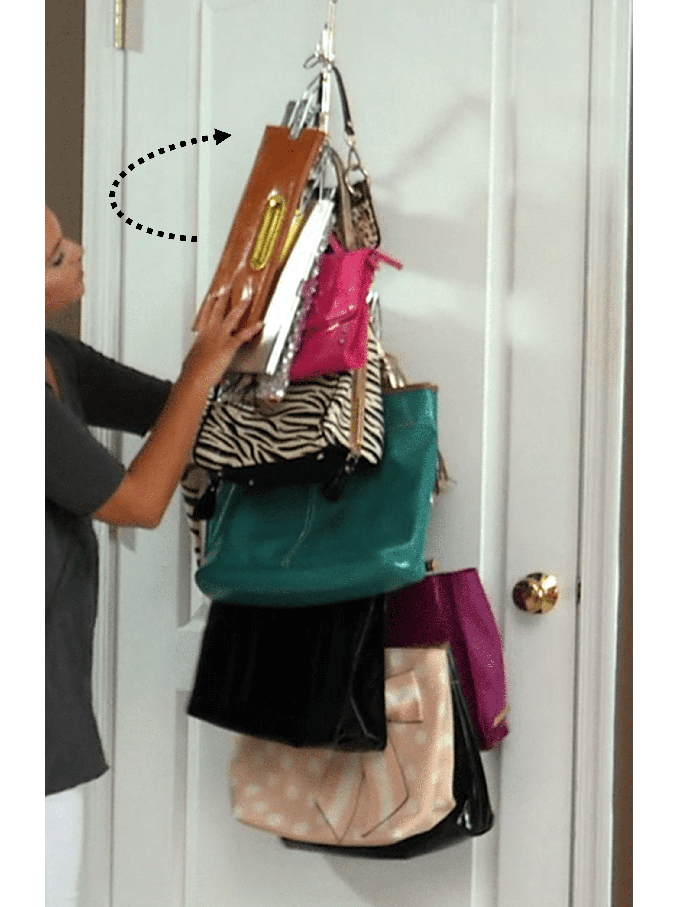 Everbuy® 6 Pocket Foldable Hanging Purse Handbag Organizer for Storage  Ladies Women Large Clear Hand Bag Storage Organizer (Grey)