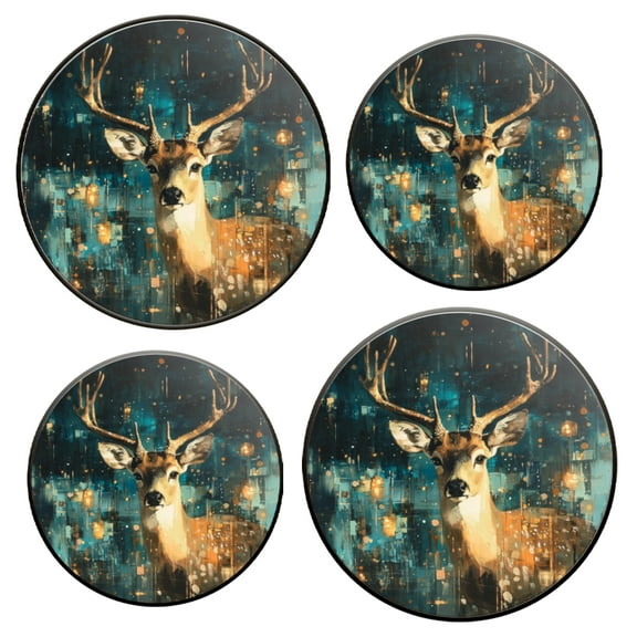Electric Stove Top Covers Set of 4 for Range Accessories, Mysterious Stag Abstraction Gas Stove Top Covers for Expanding Counter Space Stovetop Decor