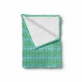 thumbnail image 2 of Abstract Soft Flannel Fleece Throw Blanket, Rhombus Inspired Intertwined Triangles Squares Geometric Print, Cozy Plush for Indoor and Outdoor Use, 60" x 80", Sea Green Baby Blue, by Ambesonne, 2 of 6