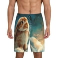 thumbnail image 1 of Fotbe Starry Sky Cloud Cute Rabbit Pantalones Cortos de Pijama para Hombre, Ropa de Dormir, Pantalones de Pijama Cortos para Hombre-Large, 1 of 6