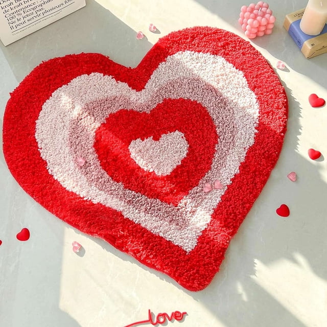Fufafayo Cartoon Bathroom Absorbent Carpet, Thickening Fluffy Shaggy Rug, Imitation Wool Special-Shaped Floor Mat for Living Room Bedroom Decor, Non-Slip Home Decor Carpet