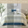 thumbnail image 5 of Nanshing Merida 7 Piece Stripes Comforter Set , White Blue , King Size , Jacquard, 5 of 7