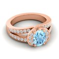 thumbnail image 3 of 2.35 Carat (F-G/VS1) Natural Diamond Aquamarine Gemstone Unique Proposal Ring for Women Solid 14K Rose Gold Size 9 by Diamond-Capitals, 3 of 8