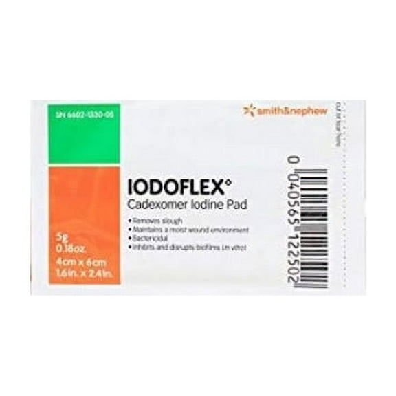 Iodoflex Pad Impregnated Dressing 1-1/2 X 2- 3/8 Inch Gauze Cadexomer Iodine Sterile, 6602133005 - EACH