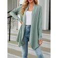 thumbnail image 2 of Liacowi Women's Long Sleeve Cardigan Solid Color Jacquard Casual Open Front Lightweight Loose Kimono Cardigans, 2 of 9
