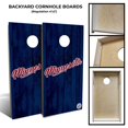 thumbnail image 2 of Slick Woody's Backyard Minnesota Solid Wood Cornhole Board Set in Blue/Red, 2 of 2