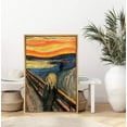 thumbnail image 4 of IDEA4WALL Framed Wall Art Edvard Munch's The Scream Decorative Historic Oil Painting Baroque Traditional Scenic Famous Canvas Print for Living Room, Bedroom, Office - Natural 16"x24", 4 of 5