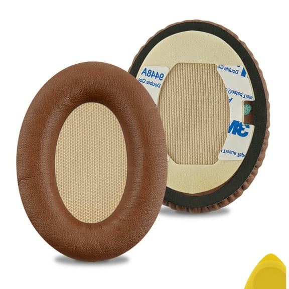 Geekria QuickFit Replacement Ear Pads for Boses QuietComfort QC2, QC15, AE2, AE2i, AE2w Headphones Ear Cushions, Repair Parts (Brown)