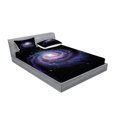 thumbnail image 2 of Ambesonne Galaxy Fitted Sheet & Pillow Sham Set, Celestial Galaxy Dust, Queen, Black Purple, 2 of 2
