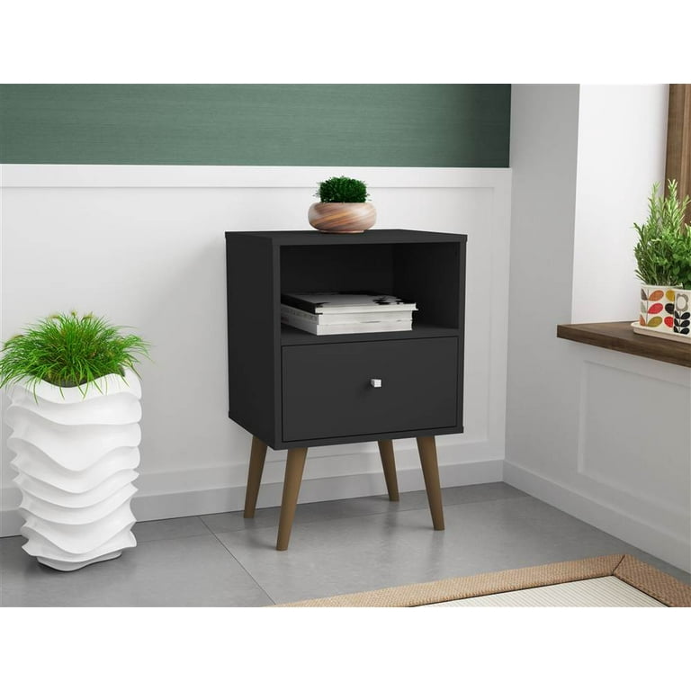 Manhattan comfort liberty mid century modern nightstand 1.0 with 1 cubby space and 1 drawer deals
