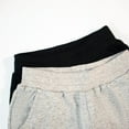 thumbnail image 3 of HILEELANG little Boy Pants Jogger Sweatpants 2-Pack Set Pull on Grey Black Cotton Pants 6Y, 3 of 5