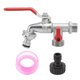 thumbnail image 1 of Copper Dual Outlet Water Tap, High-Quality Frost-Proof Garden Hose Splitter, Nickel-Plated Surface Resists Corrosion, Wall-Mounted Brass Valve with, 1 of 5