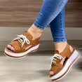 thumbnail image 1 of KBODIU Women's Sandals Thick Soled Fish Mouth Lace Up Sandals Summer Casual Shoes Brown 42, 1 of 3