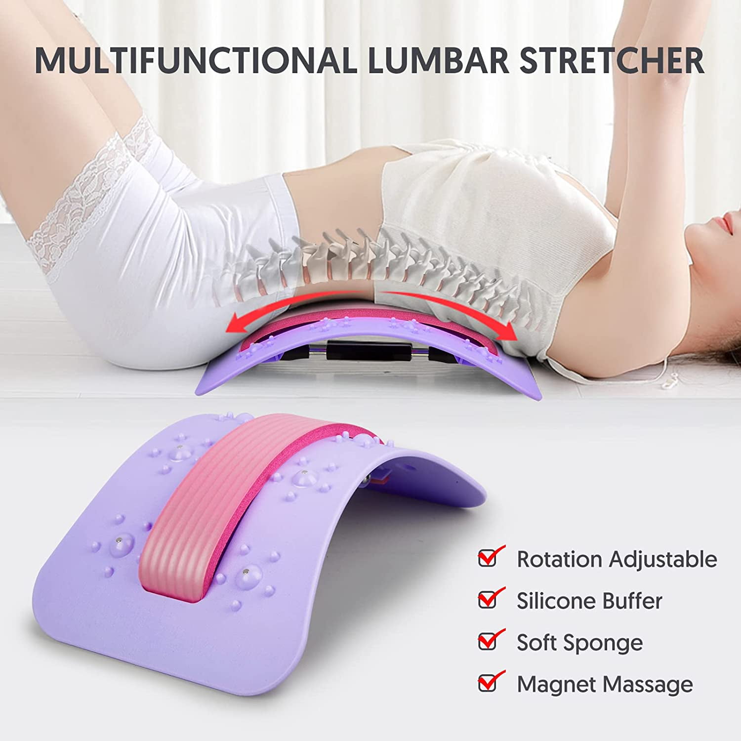 Buy SUPTREE Lumbar Back Stretcher Massage for Lower Back Pain Relief Points Massage