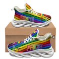 thumbnail image 1 of Zapatillas de baloncesto antideslizantes con cordones y diseño personalizado del orgullo LGBT para mujer, zapatillas populares para exteriores, viajes y fitness., 1 of 6
