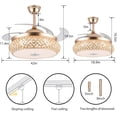thumbnail image 7 of Datingday 42 Inch 36W LED Retractable Ceiling Fan with Bluetooth Speaker, Modern Bluetooth Fan Chandelier with Remote Control 3 Color Change, 7 of 7