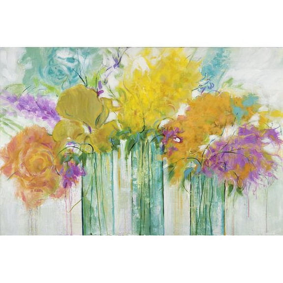 "Warm Summer Blooms I" Painting Print on Wrapped Canvas
