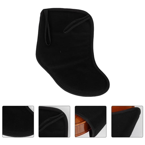 FONDOTIN Soft Violin Chin Rest Cushion, Skin-Friendly Pad for Neck Comfort and Instrument Support, Black