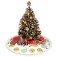 thumbnail image 4 of Christmas Tree Skirt, Cute Sweet Cantaloupe Christmas Tree Decorations Indoor, Tree Skirts Mat With Tassel Trim for Halloween New Year Holiday Christmas Party Decor 30 Inches, 4 of 7