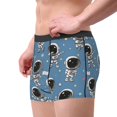 thumbnail image 2 of Kdxio Men's Boxer Briefs with Cute Cartoon Astronaut Print - Comfortable and Breathable Underwear for Everyday Wear, 2 of 5