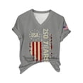 thumbnail image 3 of NMMUED Independence Day Shirts for Women 4th of July Patriotic Tops V Neck 250 Years Distressed Flag Graphic Tees Summer Casual Short Sleeve T-shirts Memorial Day Gray 3XL, 3 of 9