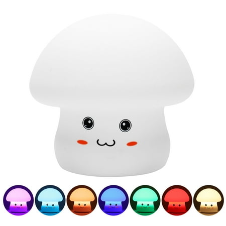 

EDFRWWS Silicone Mushroom Night Light 1200mAh Touch Dimming USB Bedside Desk Lamp (C)