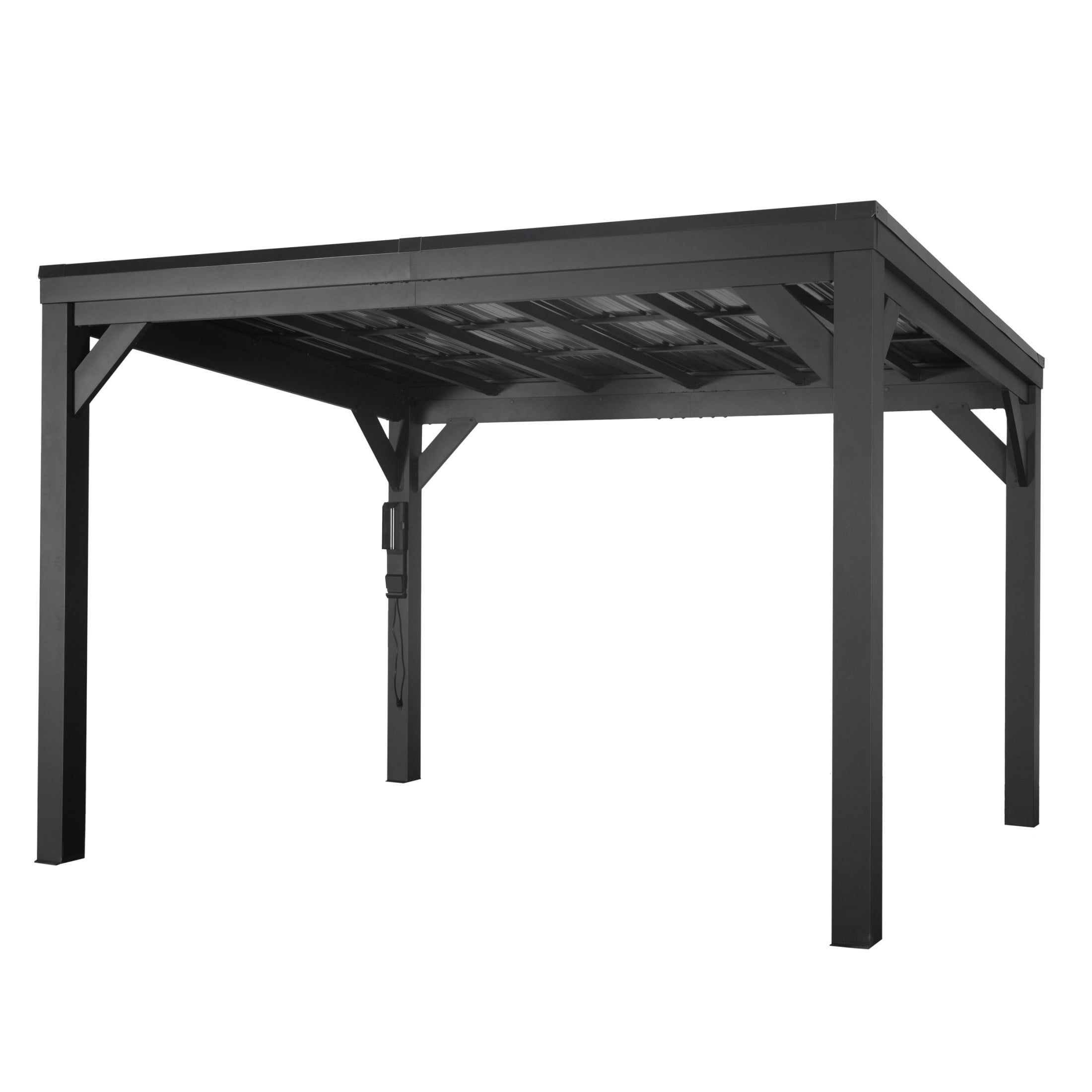 Backyard Discovery Stonebridge 12' x 9.5' Galvanized Steel Gazebo, Steel Roof, PowerPort