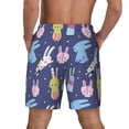 thumbnail image 4 of Haiem Cartoon Rabbit Mens Swim Trunks with Compression Liner 2 in 1 Swimming Shorts Stretch Swimwear Quick Dry,Board Shorts-3X-Large, 4 of 9