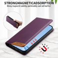 thumbnail image 3 of Funda Tipo Cartera de Cuero Sintético para Samsung Galaxy A35 Bloqueo RFID, con Ranuras para Tarjetas y Bolsillo para Efectivo, Cierre Magnético Fuerte Morado, 3 of 6
