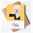 thumbnail image 1 of Hug White Dog Pet Care Art Deco Fashion Welcome Back Greeting Cards Envelopes Blank, 1 of 3
