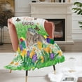thumbnail image 6 of Meggemo Easter Blanket Bunny Colorful Egg Pattern Flannel Sofa Throw Blanket Soft Warm For Living Room Bedroom Couch Bed Home Indoor Festive Decor, 6 of 6
