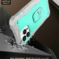 thumbnail image 7 of Dteck Back Case For Apple iPhone 13 Pro, Ring Stand Shockproof Hybrid Hard PC Soft Silicone Bumper Heavy Duty Shockproof Three Layer Drop Protective Girls Boy Cute Phone Case(Gray+Mint), 7 of 7