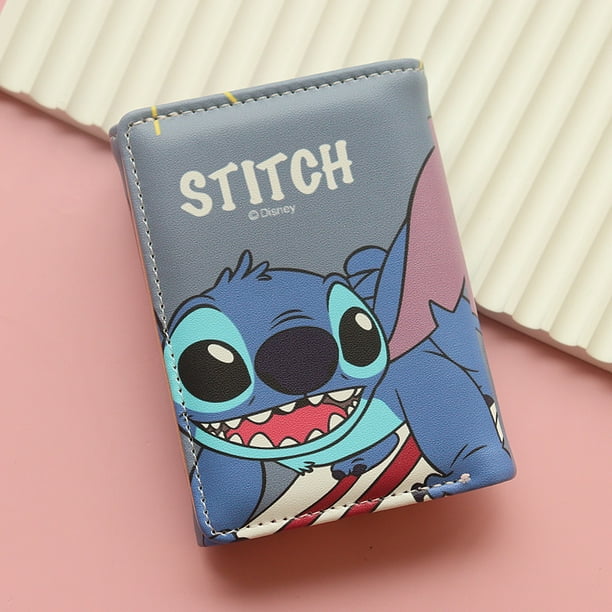 Monedero de Disney Stitch con diseño de Lilo&Stitch Kawaii, monedero de dibujos animados para niños, portatarjetas de identificación portátil, bolsa de almacenamiento de llaves, regalos para niños