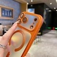 thumbnail image 2 of Allytechgroup iPhone Air Case with Camera Lens Protector for Women Men, Compatible with Magsafe Soft TPU Translucent Back Cover Slim Fit Shell Phone Case for iPhone Air,  Orange, 2 of 8