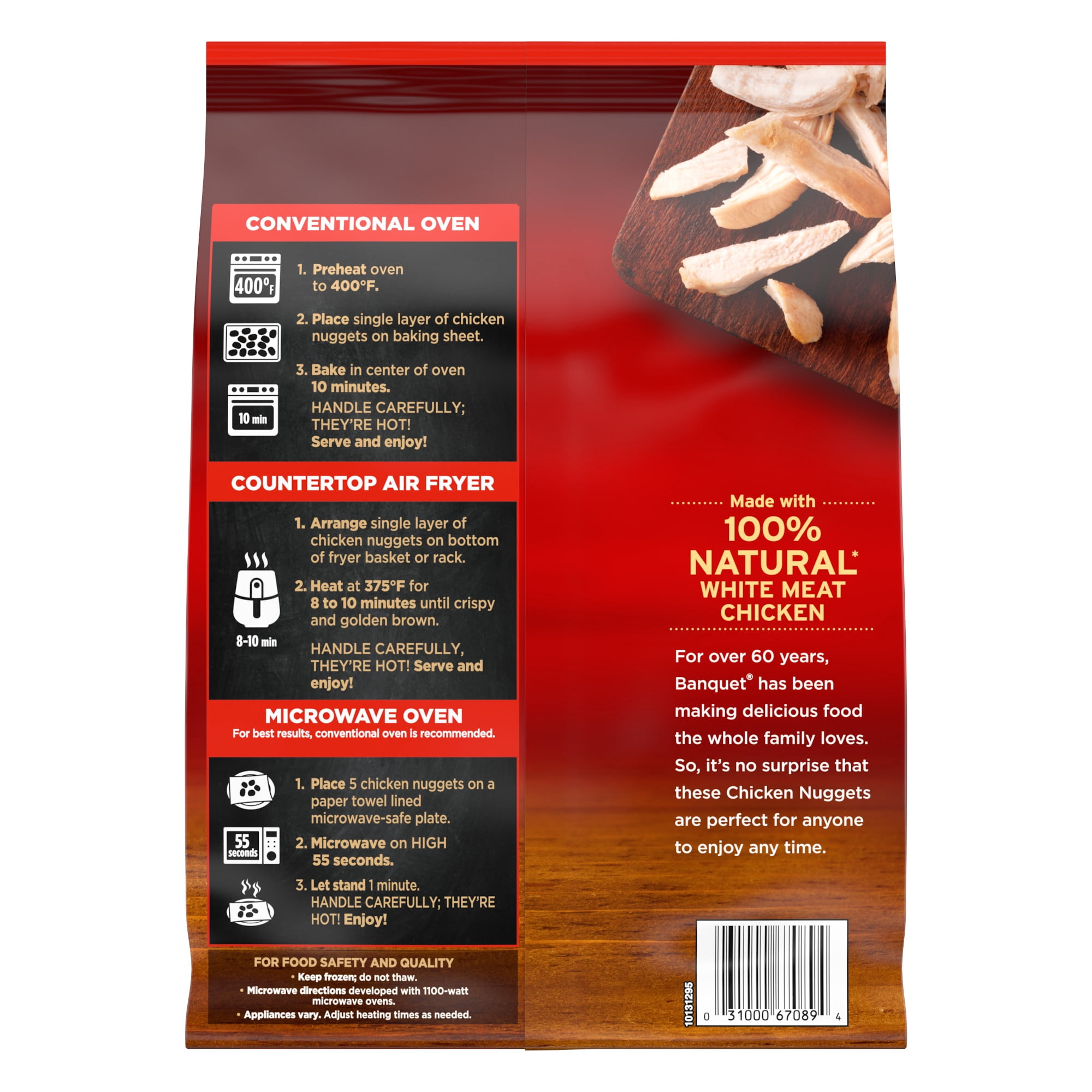 Banquet Chicken Breast Nuggets, 12g Protein per Serving, Frozen Meal, 30 oz.