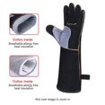 thumbnail image 4 of Guantes de soldadura resistentes, resistentes al calor y al fuego con costuras de Kevlar, guantes de trabajo para chimenea, estufa, horno, parrilla, soldadura, agarradera, jardinería Rojo Verde Cocina, Decoración y Otros, 4 of 5