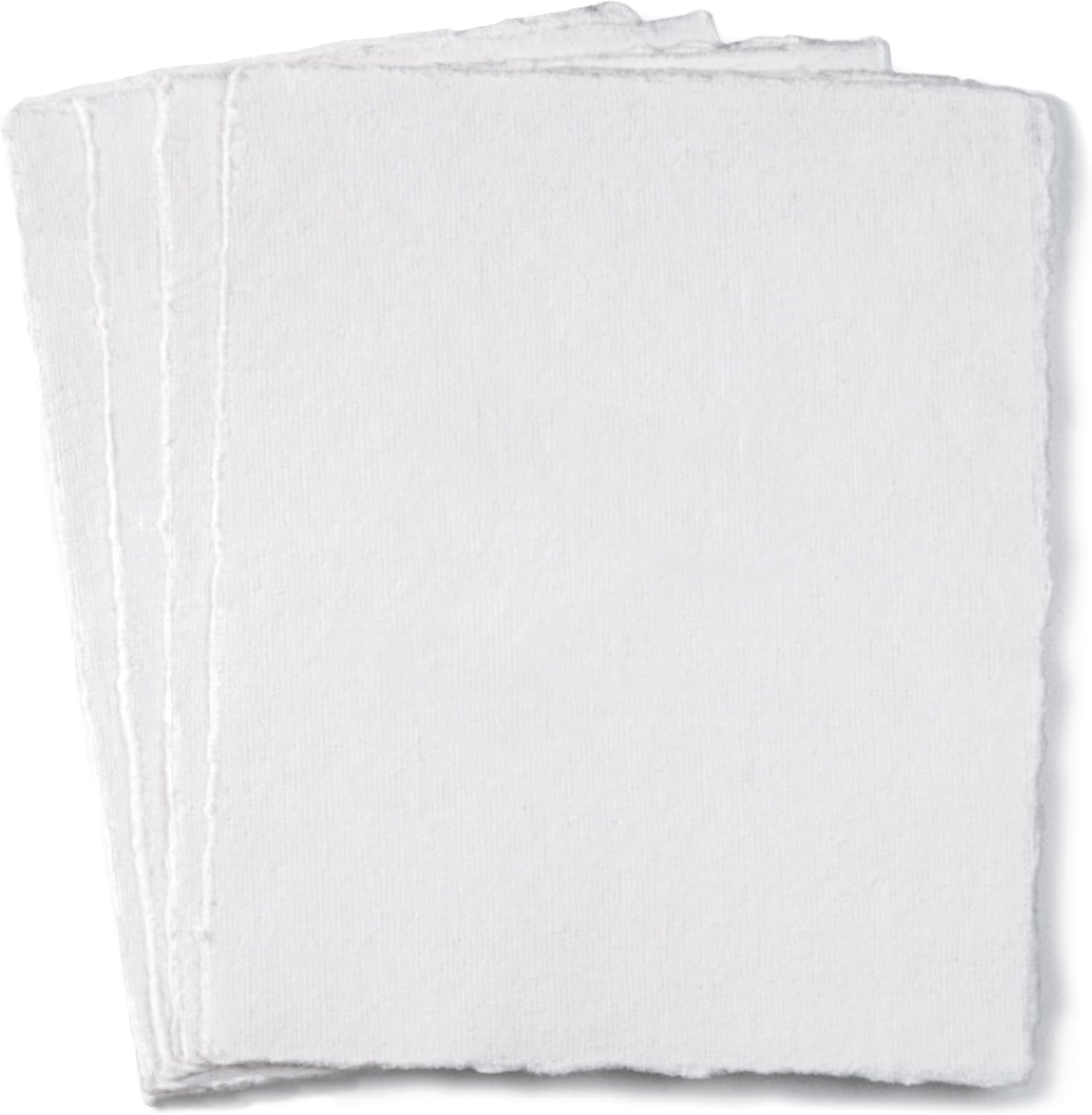 Handmade White Deckle Edge Blank Paper - 10x12” - Recycled - Pack of 25 - Watercolour/Mixed Media Paper - Artwork Posters Signs Menus Invitations - Extra Thick 300 GSM - Large