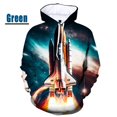 thumbnail image 3 of Sudadera con capucha con estampado 3D para hombre y mujer, con estampado de cohetes, estilo espacial, holgada, de talla grande, ropa de calle, 3 of 4