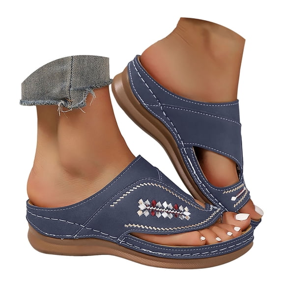 YLYL Orthopedic Sandals for Women Flip Flops Arch Support Wedge Comfortable Casual Summer Beach Shoes